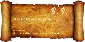 Budinszky Vince névjegykártya